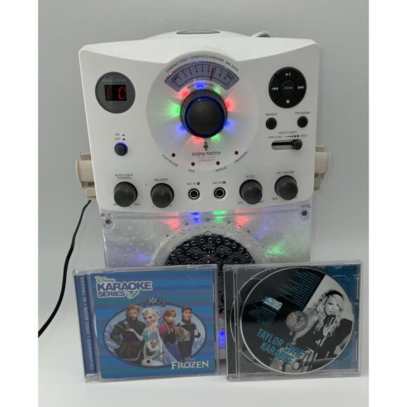 The Singing Machine SML385W CD-G With DISCO LIGHTS No Microphone Tested W/ 2 CDs - Picture 1 of 8
